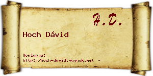 Hoch Dávid névjegykártya